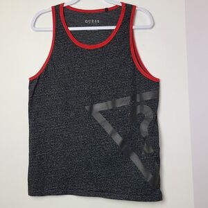 GUESS men's gray and red tank casual top, size L (PTP 20 in)